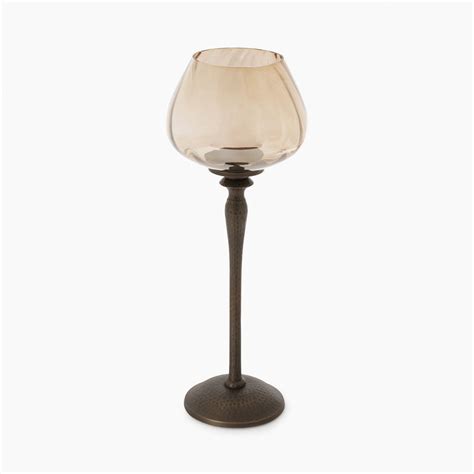 Shop Brown Antique Finish Hammered Glass Candle Holder - at Best Price ...