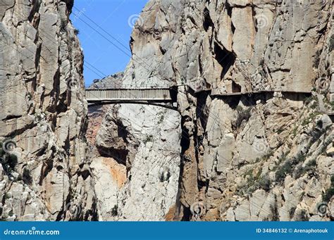 Gorge and Bridge, El Chorro, Spain. Stock Photo - Image of garganta ...