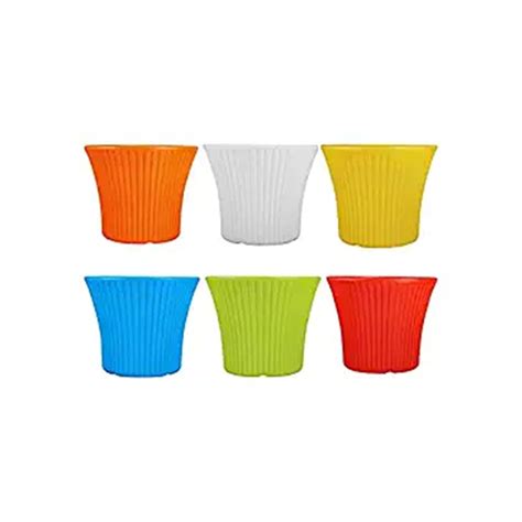 Kraft Seeds Sunshine Plastic Flower Pots (6 Pcs, 12 Inch, Multicolor ...