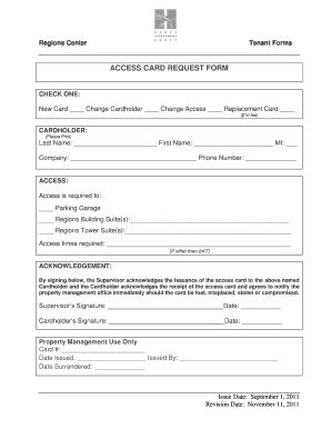 Image result for Access Card Form Template