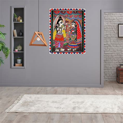 Paintings - Shiv Parvati Vivah (Mithila Art) – Ahaeli