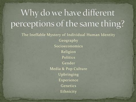 Different Perceptions 的图像结果