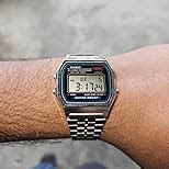 Buy Casio Vintage A159W-N1DF Black Digital Dial Silver Stainless Steel ...