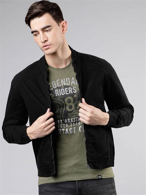 HIGHLANDER Men Black Solid Bomber Jacket - Price History