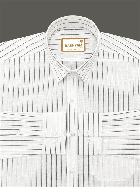 Arezzo Italian Premium Black Line On White Formal Shirt For Men ...