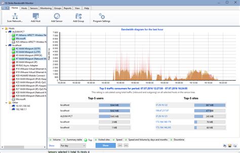 Network Bandwidth Monitor 的图像结果