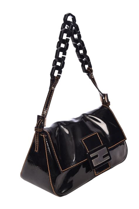 FENDI PATENT LEATHER BAGUETTE BAG