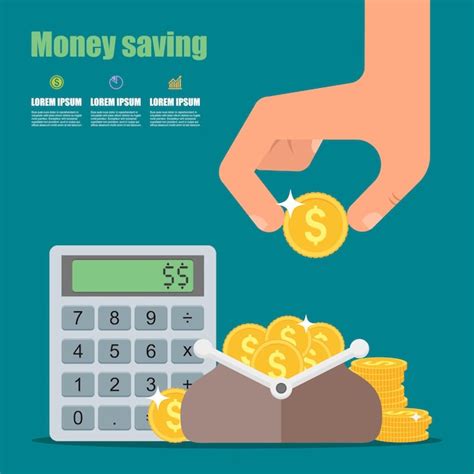 Koncepcja oszczędzania pieniędzy. Ilustracja wektorowa w stylu płaski ...
