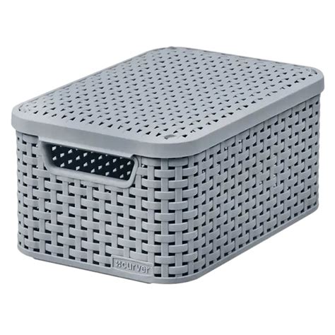 CURVER Korb mit Deckel Style S 28,5 x 19,4 x 13 cm hellgrau