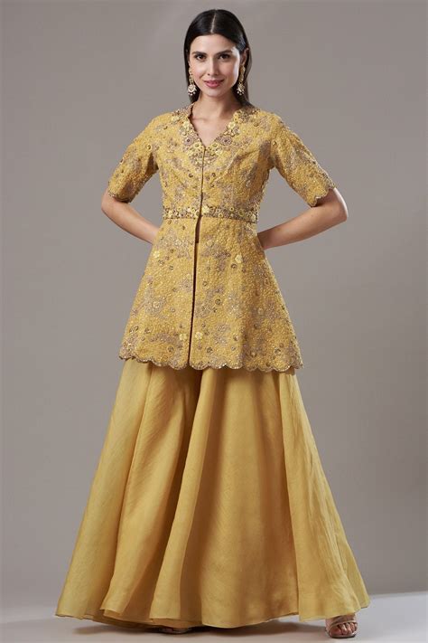 Yellow Organza Sharara Set – Petticoat