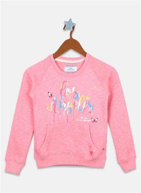 Buy Girls Pink Printed Sweatshirt Online in India - Monte Carlo