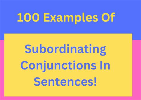 Image result for Subordinating Conjunctions Examples Sentences