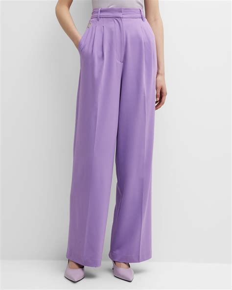 TWP Drew High-Rise Pleated Wide-Leg Pants | Neiman Marcus