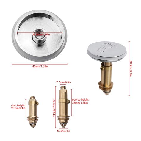 Pop Up Click Clack Plug Pop-up Stopper, Push Sink Drain for Bathroom ...