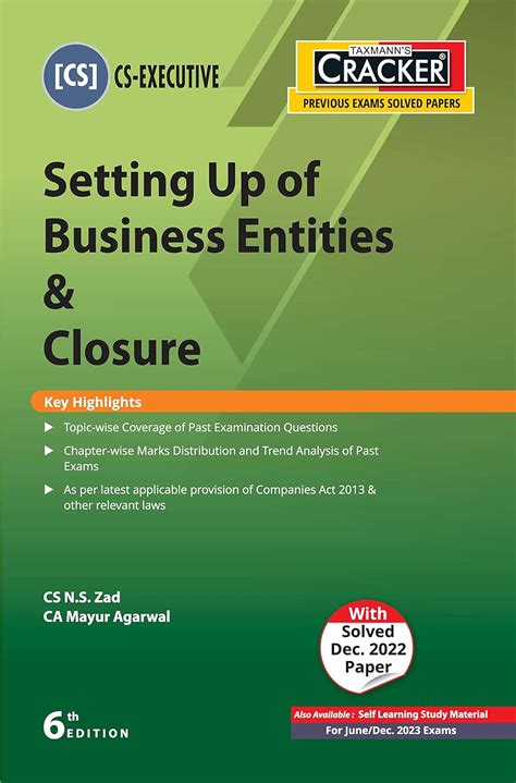 Taxmann's CRACKER for Setting Up of Business Entities & Closure (Paper ...