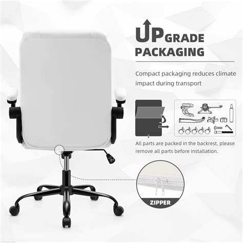 Buy SEATZONE Modern Home Office Desk Chairs Leather Office Chair with ...