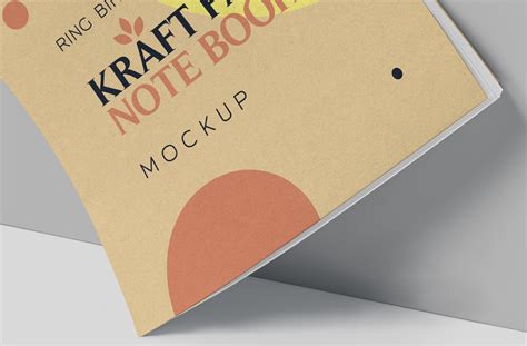 Floating Kraft Paper Notebook Mockup – Elegant Design | ZippyPixels
