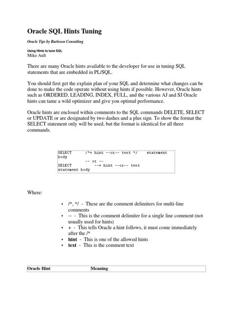 SQL Hints 的图像结果