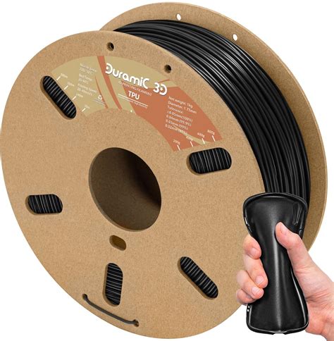 DURAMIC 3D TPU Filament 1.75mm Black, TPU Flexible Filament 95A, Soft ...