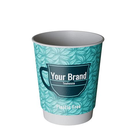 8 oz Plastic Free Printed Paper Coffee Cups | Express Speed | Double ...