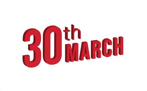 30th march , Daily calendar time and date schedule symbol. Modern ...