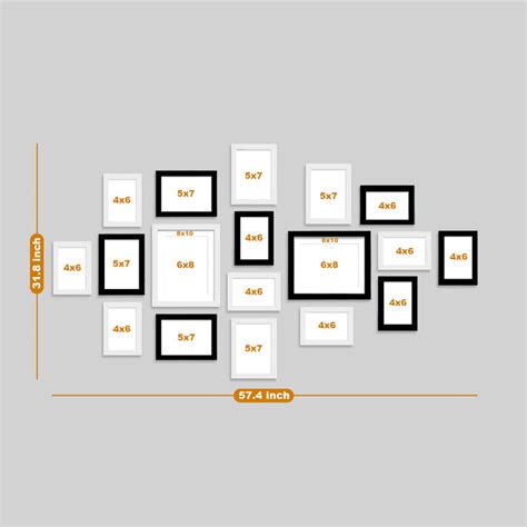 Photo Frames for Home Décor Set of 18 Mixed Colors Wall Photo Frames f ...