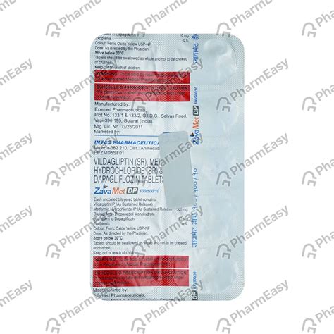Zavamet Dp 100/500/10mg Strip Of 10 Tablets: Uses, Side Effects, Price ...