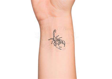 Scorpion Continuous Line Outline Temporary Tattoo Scorpio - Etsy