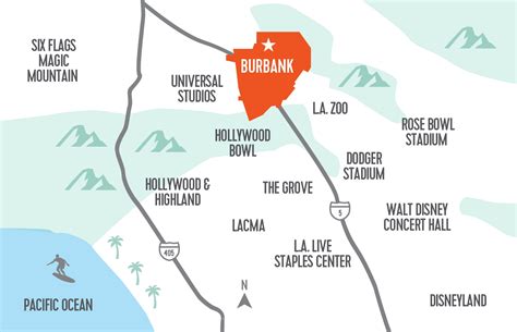 Map Of Burbank California Rich Detailed Vector Map Of Burbank,