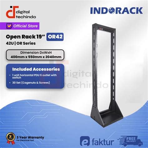 Promo OR42 Open Rack 42U INDORACK Rak 42U Rack Server Modem Audio WIfi ...