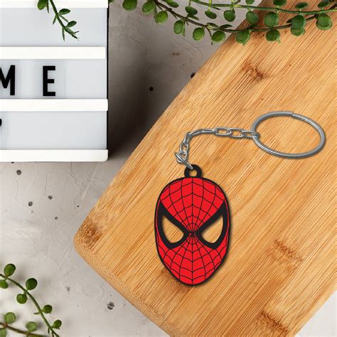 Premium Wooden Spiderman Keychain | Comic Fan Gift & Key Accessory| Du ...