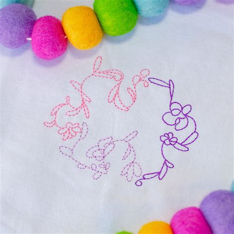Floral Puzzle Piece Embroidery Design - Designs by Drea