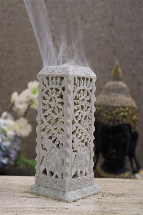 KC KULLICRAFT Handmade Soapstone Marble Dhoop Batti & Agarbatti Stand ...