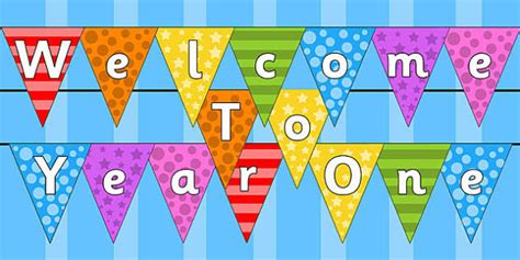 👉 Welcome to Year One Bunting Multicoloured