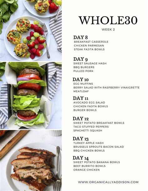 Whole30 Meal Plan Week 2 - Organically Addison | Whole 30 meal plan ...