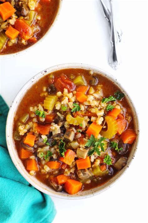 Rich and flavorful Instant Pot vegetable soup with barley | Rhubarbarians