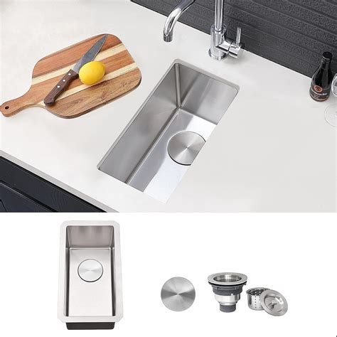 Comllen 10 x 18 Inch Undermount Bar Sink,16 Gauge Stainless Steel Wet ...