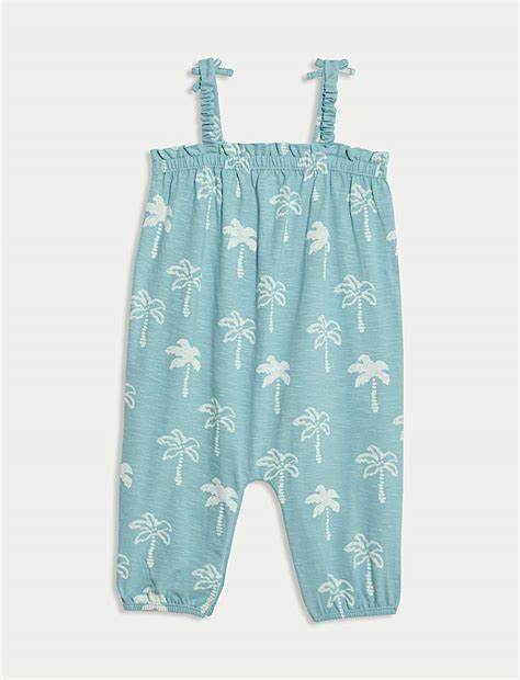 Buy Pure Cotton Palm Romper (0-3 Yrs) at Marks & Spencer