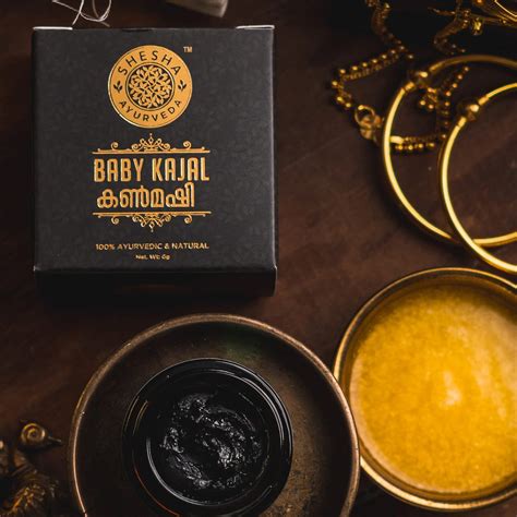 Tear Free Baby Kajal 100% Natural and Ayurvedic - 6G in Glass Jar ...