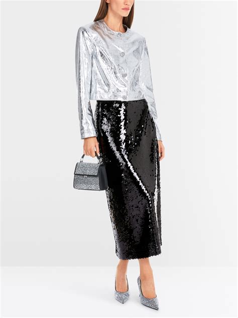 Calf-length sequin skirt | marc-cain.com/en