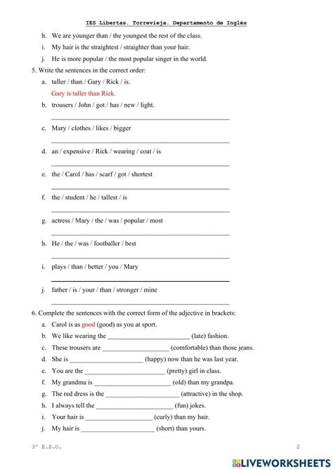 Image result for Comparison Test Worksheets