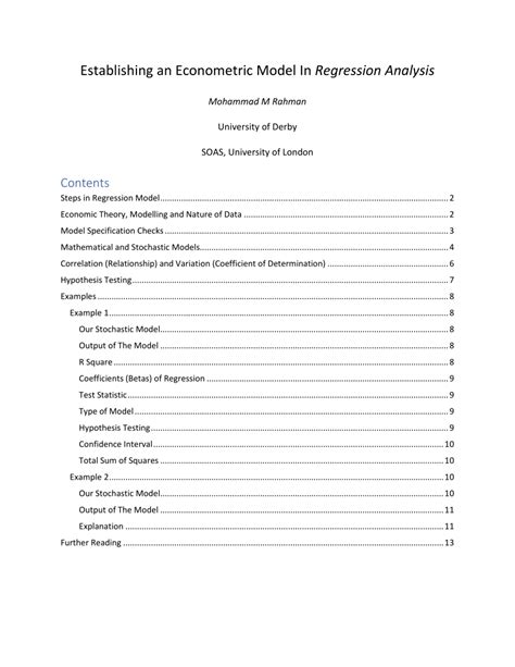 Image result for Econometric Regression Model Example