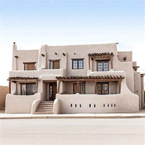Premium AI Image | Pueblo Revival architecture with white background h