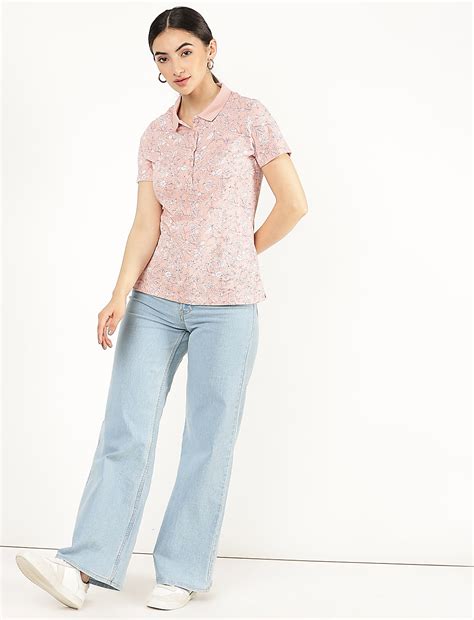 Buy Pure Cotton Floral Collar Neck T-Shirt at Marks & Spencer