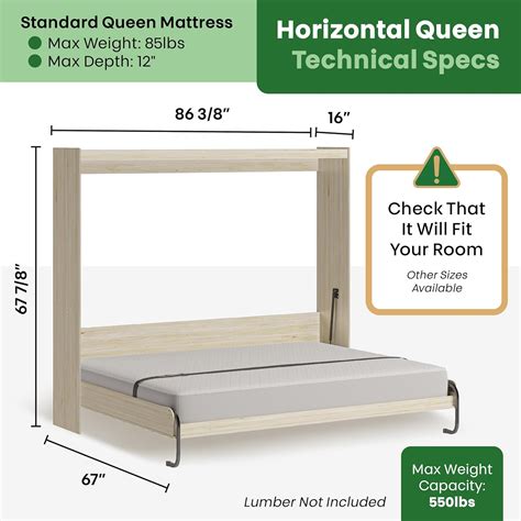 DIY Murphy Bed Kit Queen | Murphy Bed Hardware Kit Queen for Wall Bed ...