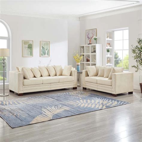 7 Seater Sofa Set: 2+3 Seater Velvet Upholstered Sofa Combo – Studio GKW