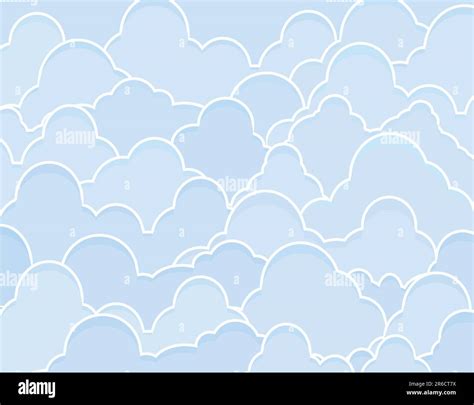 Background editable vector illustration of blue cumulus clouds Stock ...