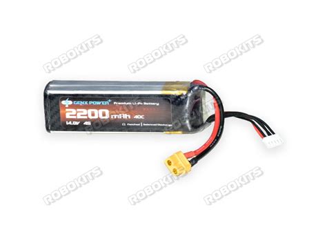 GenX 14.8V 4S 2200mAh 40C / 80C Premium Lipo Lithium Polymer Battery ...