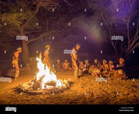 Bushmen, San tribe at ritual dance, Kalahari, Botswana Stock Photo - Alamy