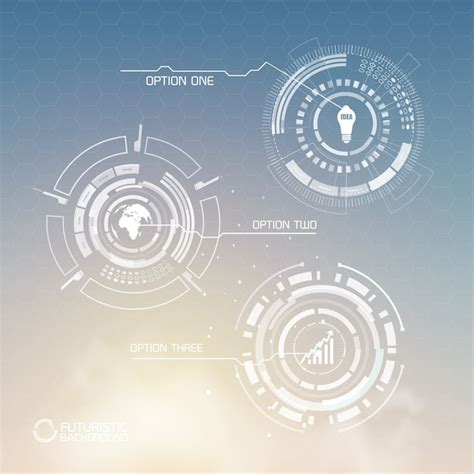 Digital virtual infographic template with abstract shapes business ...